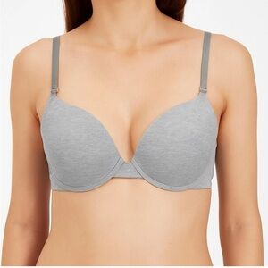 VS PINK Women's T-Shirt Lightly Lined Bra Gray Size 34DD Multi Strap Underwire
